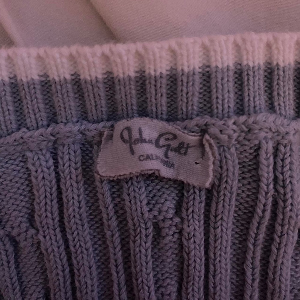 Brandy Melville light blue cable knit v neck sweater